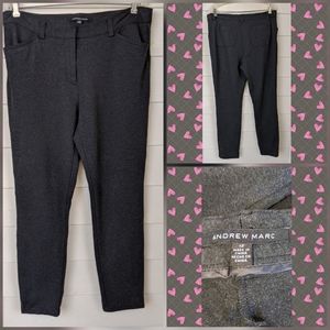 ANDREW MARC GRAY PONTE KNIT STRETCH PANTS